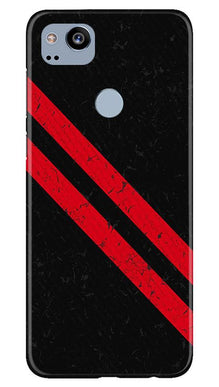Black Red Pattern Mobile Back Case for Google Pixel 2 (Design - 373)