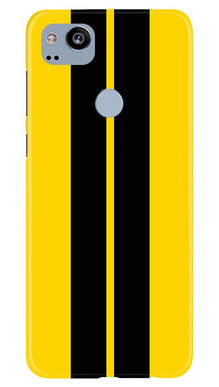 Black Yellow Pattern Mobile Back Case for Google Pixel 2 (Design - 377)