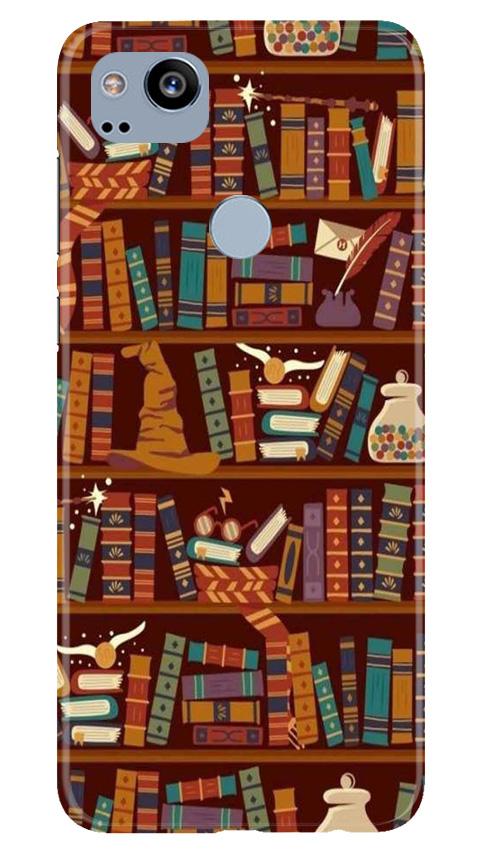 Book Shelf Mobile Back Case for Google Pixel 2 (Design - 390)