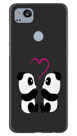 Panda Love Mobile Back Case for Google Pixel 2 (Design - 398)