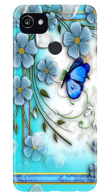 Blue Butterfly Mobile Back Case for Google Pixel 2 XL (Design - 21)