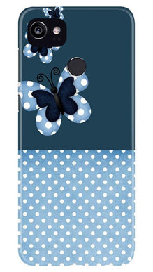 White dots Butterfly Mobile Back Case for Google Pixel 2 XL (Design - 31)