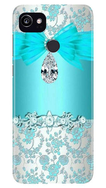 Shinny Blue Background Mobile Back Case for Google Pixel 2 XL (Design - 32)