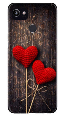 Red Hearts Mobile Back Case for Google Pixel 2 XL (Design - 80)