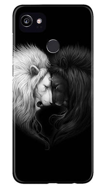 Dark White Lion Mobile Back Case for Google Pixel 2 XL  (Design - 140)