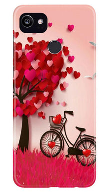 Red Heart Cycle Mobile Back Case for Google Pixel 2 XL (Design - 222)