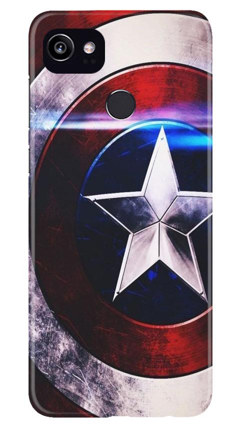 Captain America Shield Case for Google Pixel 2 XL (Design No. 250)
