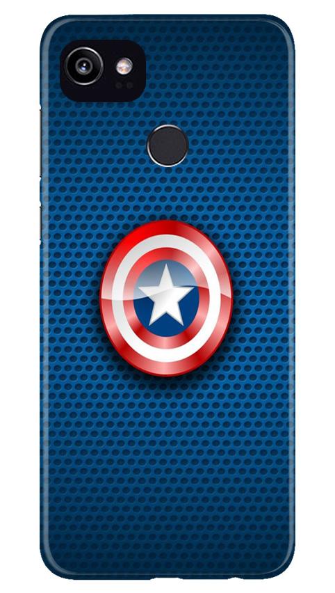 Captain America Shield Case for Google Pixel 2 XL (Design No. 253)