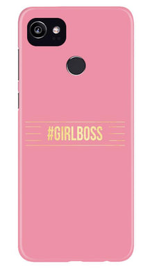 Girl Boss Pink Mobile Back Case for Google Pixel 2 XL (Design - 263)