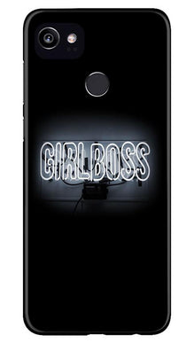 Girl Boss Black Mobile Back Case for Google Pixel 2 XL (Design - 268)