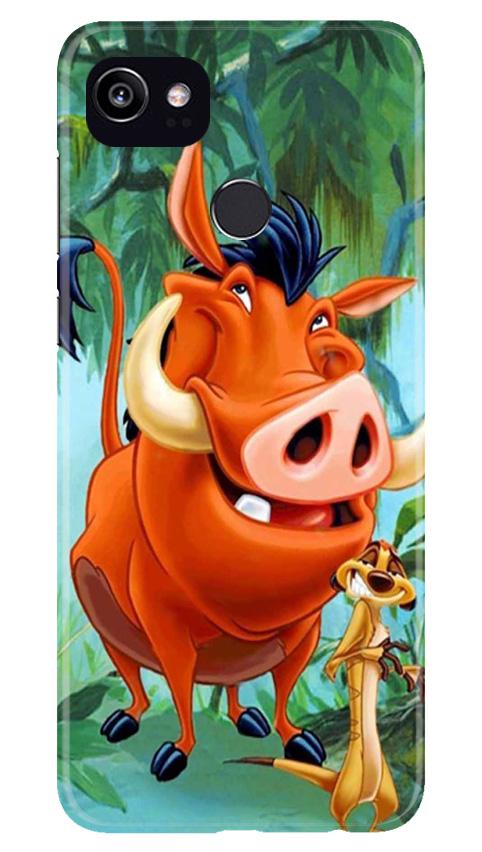 Timon and Pumbaa Mobile Back Case for Google Pixel 2 XL (Design - 305)