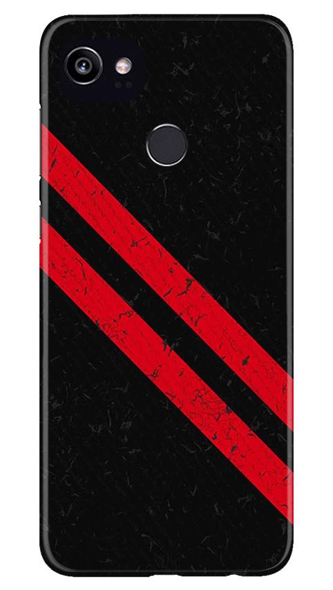Black Red Pattern Mobile Back Case for Google Pixel 2 XL (Design - 373)