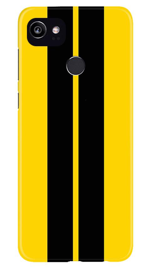 Black Yellow Pattern Mobile Back Case for Google Pixel 2 XL (Design - 377)