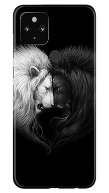 Dark White Lion Mobile Back Case for Google Pixel 4a  (Design - 140)