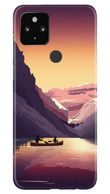 Mountains Boat Mobile Back Case for Google Pixel 4a (Design - 181)