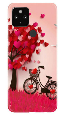 Red Heart Cycle Mobile Back Case for Google Pixel 4a (Design - 222)