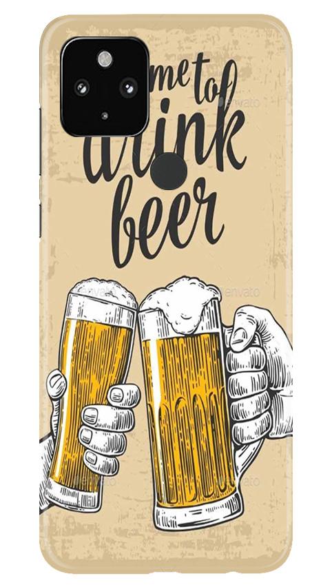Drink Beer Mobile Back Case for Google Pixel 4a (Design - 328)