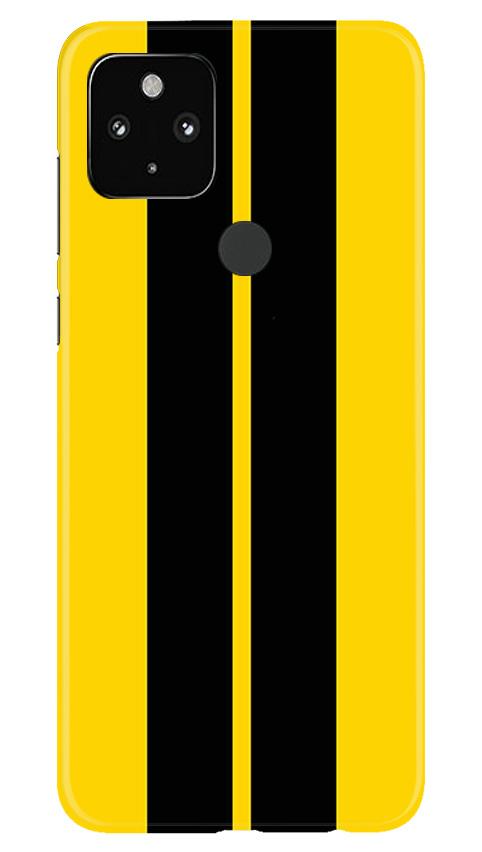 Black Yellow Pattern Mobile Back Case for Google Pixel 4a (Design - 377)