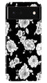 White flowers Black Background Case for Google Pixel 6
