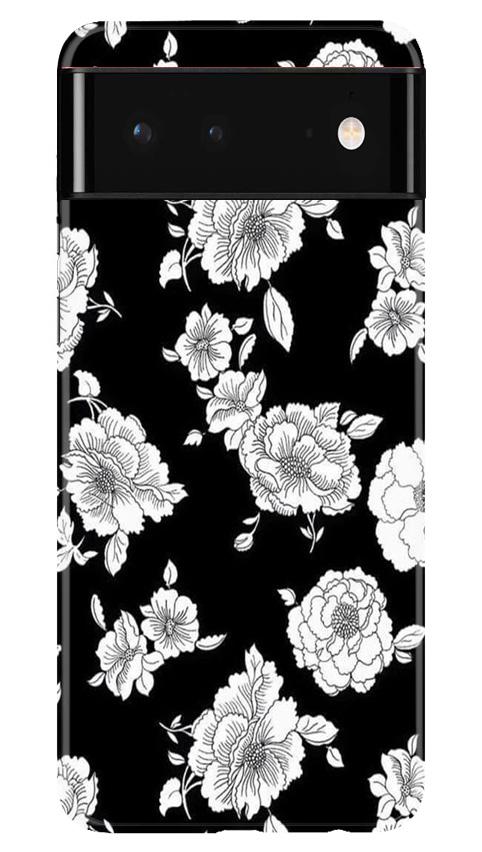 White flowers Black Background Case for Google Pixel 6 Pro