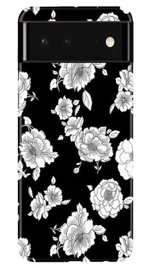 White flowers Black Background Mobile Back Case for Google Pixel 6 Pro (Design - 9)