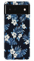 White flowers Blue Background2 Case for Google Pixel 6
