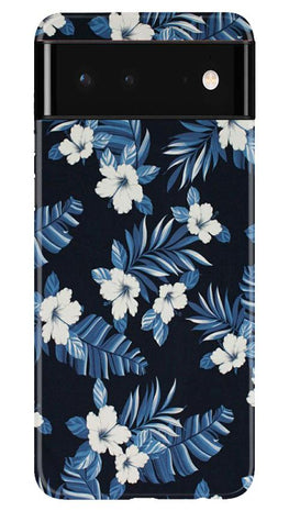 White flowers Blue Background2 Case for Google Pixel 6