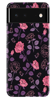 Rose Black Background Mobile Back Case for Google Pixel 6 (Design - 27)