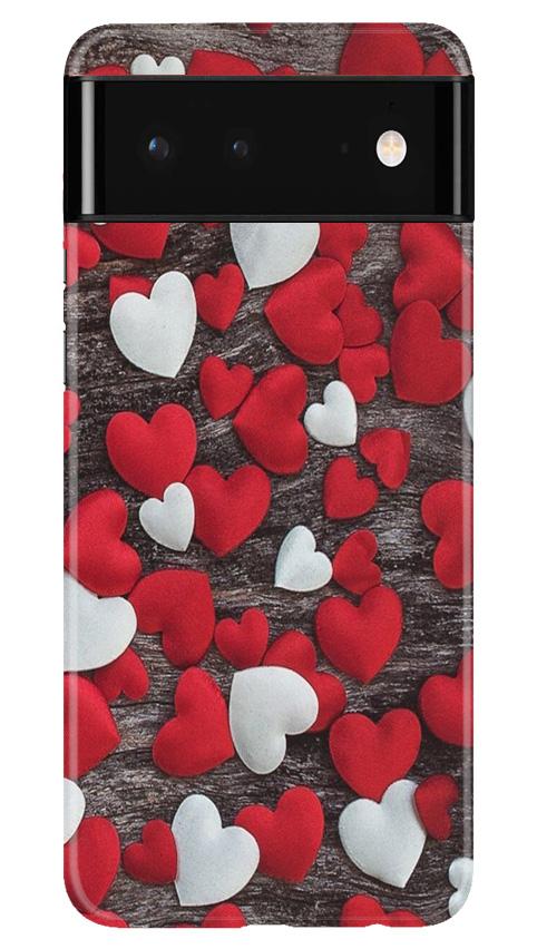 Red White Hearts Case for Google Pixel 6(Design - 105)