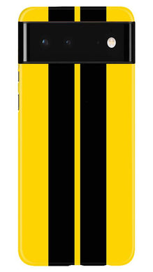 Black Yellow Pattern Mobile Back Case for Google Pixel 6 (Design - 377)