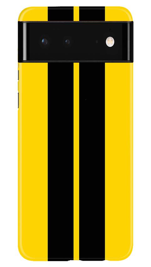 Black Yellow Pattern Mobile Back Case for Google Pixel 6 (Design - 377)