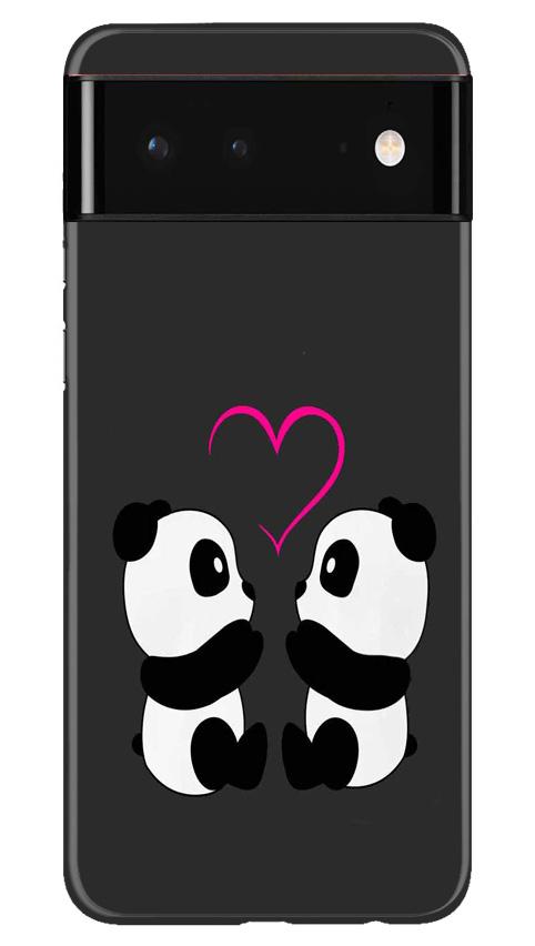 Panda Love Mobile Back Case for Google Pixel 6 (Design - 398)