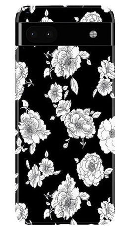 White flowers Black Background Case for Google Pixel 6a
