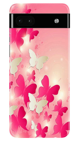White Pick Butterflies Case for Google Pixel 6a