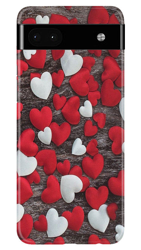 Red White Hearts Case for Google Pixel 6a(Design - 105)