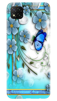 Blue Butterfly Mobile Back Case for Poco C3 (Design - 21)