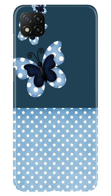 White dots Butterfly Mobile Back Case for Poco C3 (Design - 31)