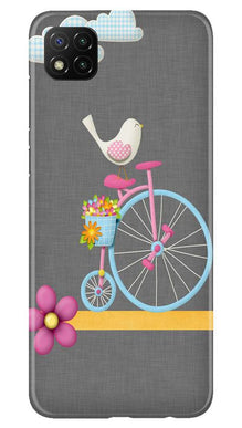 Sparron with cycle Mobile Back Case for Poco C3 (Design - 34)