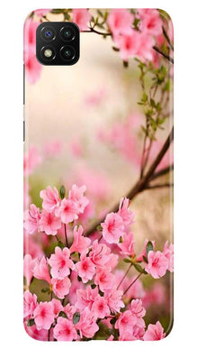 Pink flowers Mobile Back Case for Poco C3 (Design - 69)