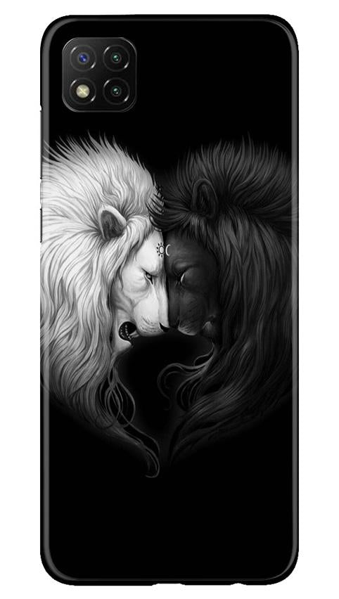 Dark White Lion Case for Poco C3(Design - 140)