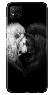 Dark White Lion Mobile Back Case for Poco C3  (Design - 140)