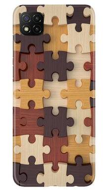 Puzzle Pattern Mobile Back Case for Poco C3 (Design - 217)