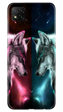 Wolf fight Mobile Back Case for Poco C3 (Design - 221)