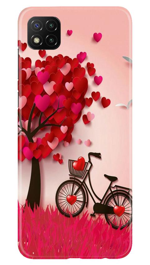 Red Heart Cycle Case for Poco C3 (Design No. 222)