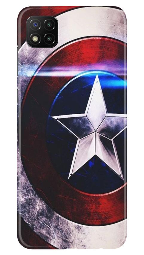 Captain America Shield Case for Poco C3 (Design No. 250)