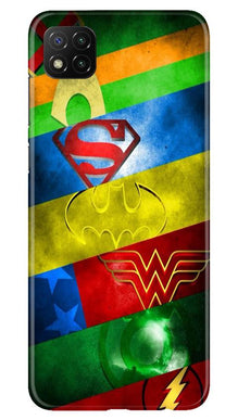 Superheros Logo Mobile Back Case for Poco C3 (Design - 251)