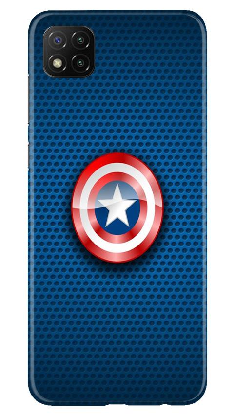 Captain America Shield Case for Poco C3 (Design No. 253)