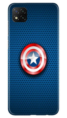 Captain America Shield Mobile Back Case for Poco C3 (Design - 253)