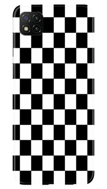 Black White Boxes Mobile Back Case for Poco C3 (Design - 372)