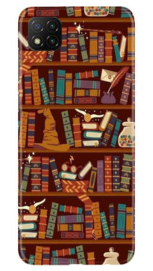 Book Shelf Mobile Back Case for Poco C3 (Design - 390)